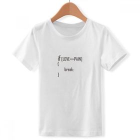 DIYthinker S Beyaz Boys' Statement If Love Equals to Pain Bisiklet Yaka Tişört