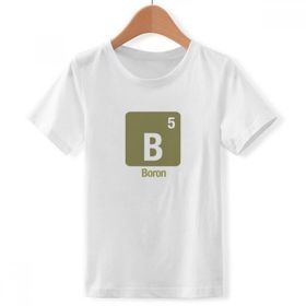DIYthinker S Beyaz Erkek B Bor Kimyasal Eleman Bilim Ekibi Boyun Tişört