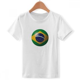DIYthinker S Beyaz Erkek Brezilya Ulusal Bayrağı Futbol Futbol Bisiklet Yaka Tişört
