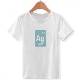 DIYthinker S Beyaz Erkek Çocuk Ag Silver Chemical Element Science Bisiklet Yaka Tişört