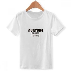 DIYthinker S Beyaz Erkek Çocuk Alıntı Nurture Passes Nature Bisiklet Yaka Tişört