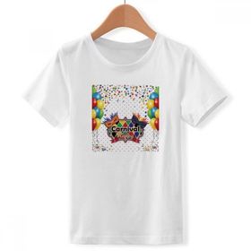 DIYthinker S Beyaz Erkek Çocuk Balon Maskesi Happy Carnival of Venice Bisiklet Yaka Tişört