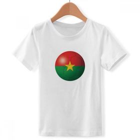 DIYthinker S Beyaz Erkek Çocuk Burkina Faso Ulusal Bayrak Futbol Bisiklet Yaka Tişört