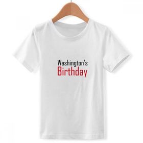 DIYthinker S Beyaz Erkek Çocuk Celebrate Washington's Birthday Blessing Festival Bisiklet Yaka Tişört