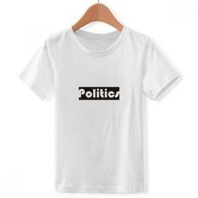 DIYthinker S Beyaz Erkek Çocuk Course and Major Politics Siyah Bisiklet Yaka Tişört