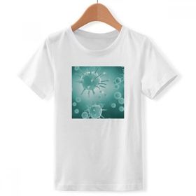 DIYthinker S Beyaz Erkek Çocuk Creature Cell Resim Mikroskop Desen Bisiklet Yaka Tişört