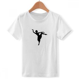 DIYthinker S Beyaz Erkek Çocuk Dans Dansçı Performans Sanatı Bisiklet Yaka Tişört