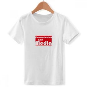 DIYthinker S Beyaz Erkek Çocuk En önemli iletişim ve medya Kırmızı Crew Boyun Tişört