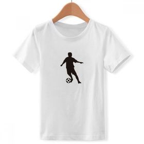 DIYthinker S Beyaz Erkek Çocuk Futbolları Futbol Silueti Bisiklet Yaka Tişört