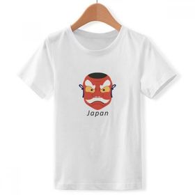 DIYthinker S Beyaz Erkek Çocuk Geleneksel Japon Yerel Hayalet Maskesi Bisiklet Yaka Tişört