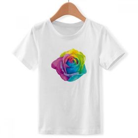 DIYthinker S Beyaz Erkek Çocuk Gökkuşağı Çiçekler LGBT Crew Boyun Tişört