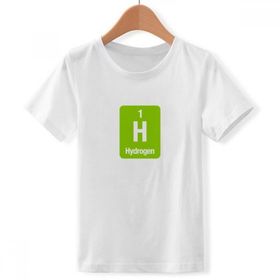 DIYthinker S Beyaz Erkek Çocuk H Hidrojen Kimyasal Element Bilim Bisiklet Yaka Tişört