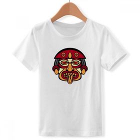 DIYthinker S Beyaz Erkek Çocuk Hint Soyut Sanat Çizim Totem Kutup Yüzü Bisiklet Yaka Tişört