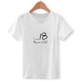 DIYthinker S Beyaz Erkek Çocuk I Am 18 Yaş Yaş Genç Bisiklet Yaka Tişört