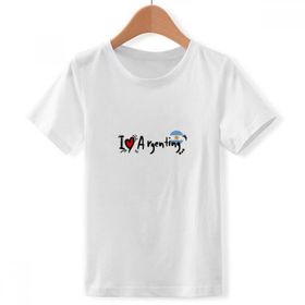 DIYthinker S Beyaz Erkek Çocuk I Love Argenting Kelime Bayrağı Aşk Kalp İllüstrasyon Bisiklet Yaka Tişört