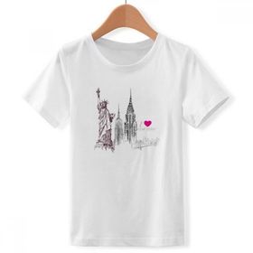 DIYthinker S Beyaz Erkek Çocuk I Love New York America Country City Bisiklet Yaka Tişört