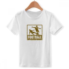 DIYthinker S Beyaz Erkek Çocuk Kahverengi Futbolcu Slide Tackle Bisiklet Yaka Tişört