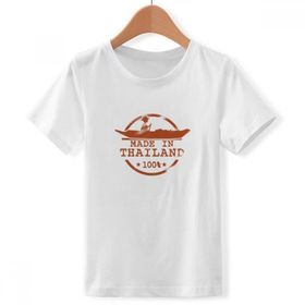 DIYthinker S Beyaz Erkek Çocuk Kingdom of Thailand Kayaking İllüstrasyonu Bisiklet Yaka Tişört