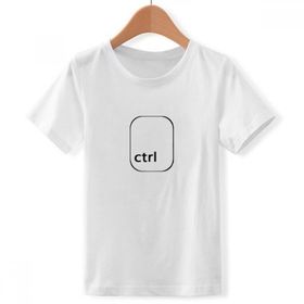 DIYthinker S Beyaz Erkek Çocuk Klavye Sembolü Ctrl Bisiklet Yaka Tişört