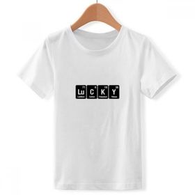 DIYthinker S Beyaz Erkek Çocuk Lucky Chemical Element Science Bisiklet Yaka Tişört