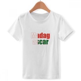 DIYthinker S Beyaz Erkek Çocuk Madagaskar Ülke Bayrağı İsim Bisiklet Yaka Tişört