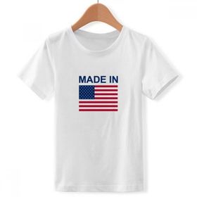 DIYthinker S Beyaz Erkek Çocuk Made in United States Country Love Bisiklet Yaka Tişört