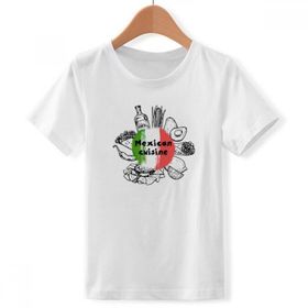 DIYthinker S Beyaz Erkek Çocuk Meksika Ulusal Bayrağı Kaktüs Eskizi Bisiklet Yaka Tişört