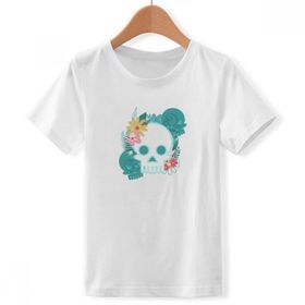 DIYthinker S Beyaz Erkek Çocuk Meksika Undead Skull Illustrations Bisiklet Yaka Tişört