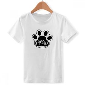 DIYthinker S Beyaz Erkek Çocuk Meow Cat Paw Alıntı Kendin Yap Tasarım Bisiklet Yaka Tişört