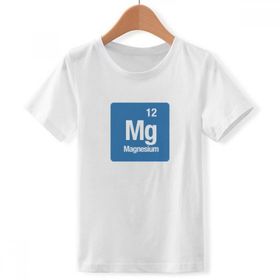 DIYthinker S Beyaz Erkek Çocuk Mg Magnezyum Kimyasal Element Chem Bisiklet Yaka Tişört