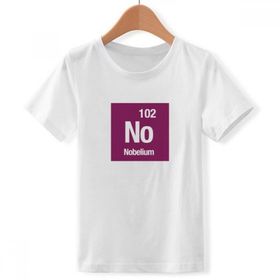 DIYthinker S Beyaz Erkek Çocuk Nobelium Chemical Element Chem Bisiklet Yaka Tişört