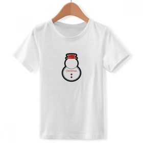 DIYthinker S Beyaz Erkek Çocuk Noel Kar Noel Simgesi Bisiklet Yaka Tişört