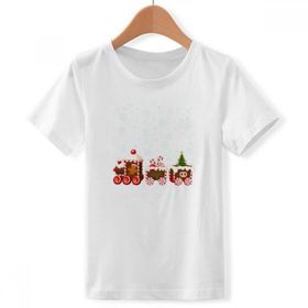 DIYthinker S Beyaz Erkek Çocuk Noel Şeker Tren Festivali Bisiklet Yaka Tişört