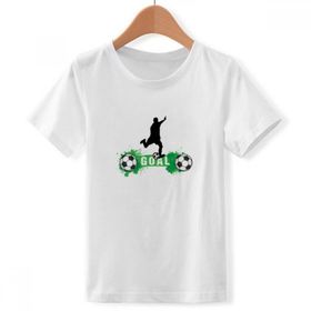 DIYthinker S Beyaz Erkek Çocuk Penalty Futbol Metin Bisiklet Yaka Tişört