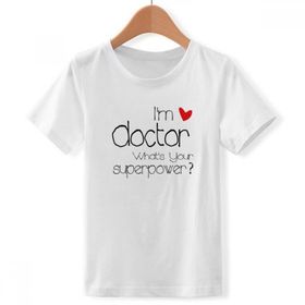 DIYthinker S Beyaz Erkek Çocuk Proud Doctors I'm A Doctor İngiliz Bisiklet Yaka Tişört