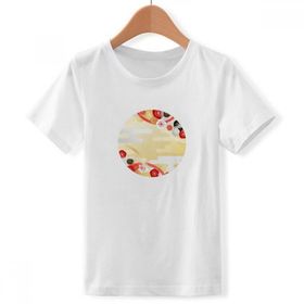 DIYthinker S Beyaz Erkek Çocuk Sakura Geometri Çiçek Desenli Japon Bisiklet Yaka Tişört