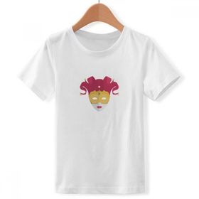 DIYthinker S Beyaz Erkek Çocuk Sevimli Maske Happy Carnival of Venice Bisiklet Yaka Tişört