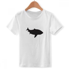 DIYthinker S Beyaz Erkek Çocuk Streamline Shark Fierce Fish Bisiklet Yaka Tişört