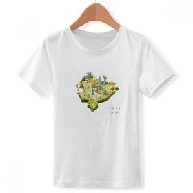 DIYthinker S Beyaz Erkek Çocuk Taipei Seyahat Kartı Çin Crew Boyun Tişört