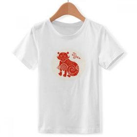 DIYthinker S Beyaz Erkek Çocuk Tiger Yılı Hayvan Çin Zodyak Kırmızı Bisiklet Yaka Tişört
