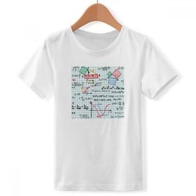 DIYthinker S Beyaz Erkek Çocuk Trigonometrik Fonksiyon Matematiksel Formüller Bisiklet Yaka Tişört