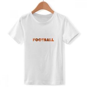 DIYthinker S Beyaz Erkek Çocuk Turuncu Şık Kelime Futbol Bisiklet Yaka Tişört