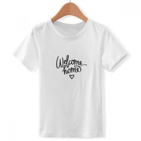 DIYthinker S Beyaz Erkek Çocuk Welcome Home Alıntı Bisiklet Yaka Tişört