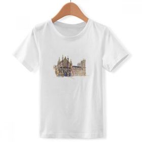 DIYthinker S Beyaz Erkek Çocuk Westminster Abbeyof Londra Bisiklet Yaka Tişört
