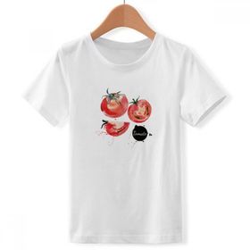 DIYthinker S Beyaz Erkek Domates Lecker Sağlıklı Aquarell Crew Boyun Tişört