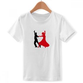 DIYthinker S Beyaz Erkek Duet Dans Sosyal Dans Dansçı Ekip Boyun Tişört
