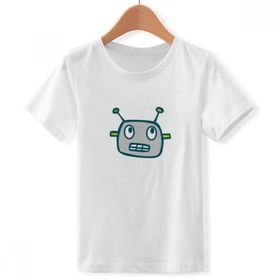 DIYthinker S Beyaz Erkek Evren ve Uzaylı Gri Robot Bisiklet Yaka Tişört