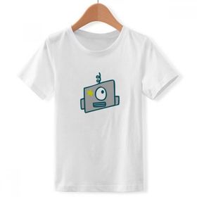 DIYthinker S Beyaz Erkek Evren ve Uzaylı Tek Gözlü Robot Bisiklet Yaka Tişört