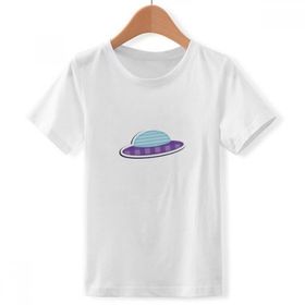 DIYthinker S Beyaz Erkek Evren ve Uzaylı UFO Bisiklet Yaka Tişört