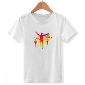 DIYthinker S Beyaz Erkek Futbol Oyuncu Kaleci Desenli Yuvarlak Yaka Tişört